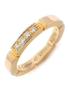 Cartier Ring Maillon Panthere Wedding Band Points Diamond Total 18k Pink Gold